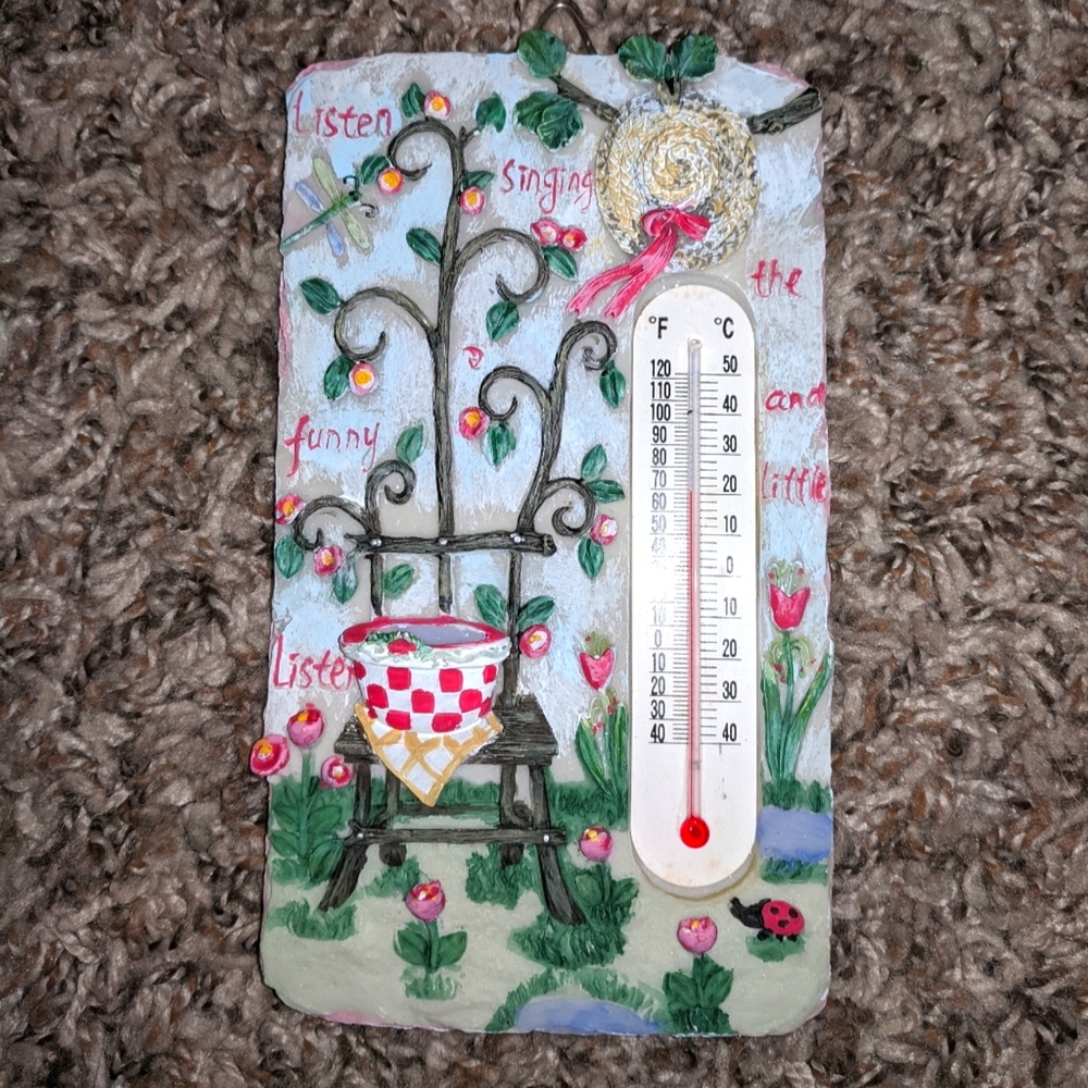 NEW! Whimsical Garden Thermometer (Polystone)